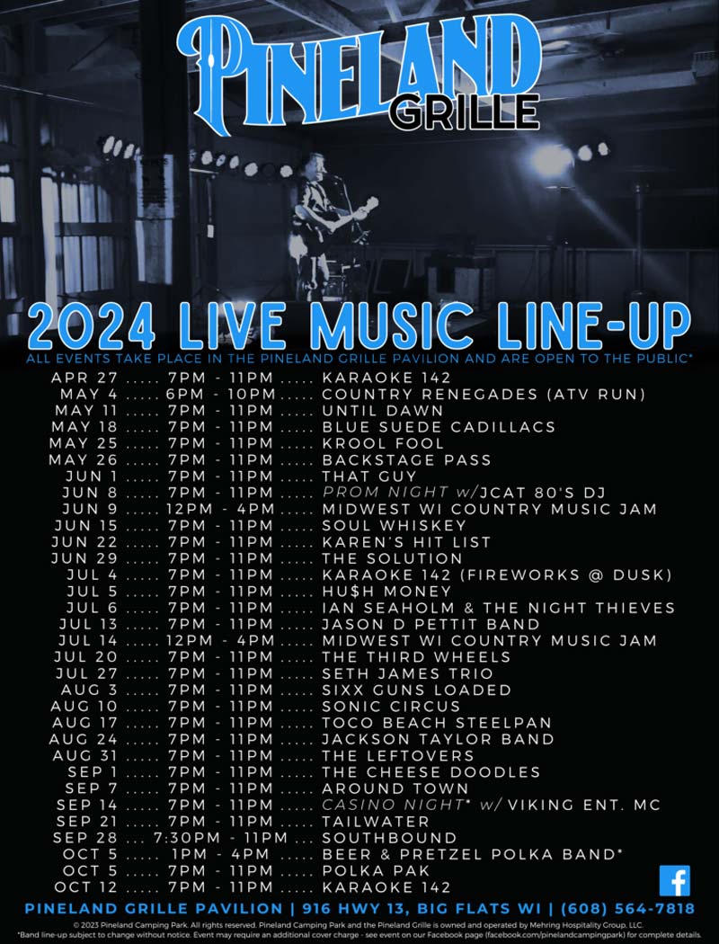 Pineland Grille 2024 music line up