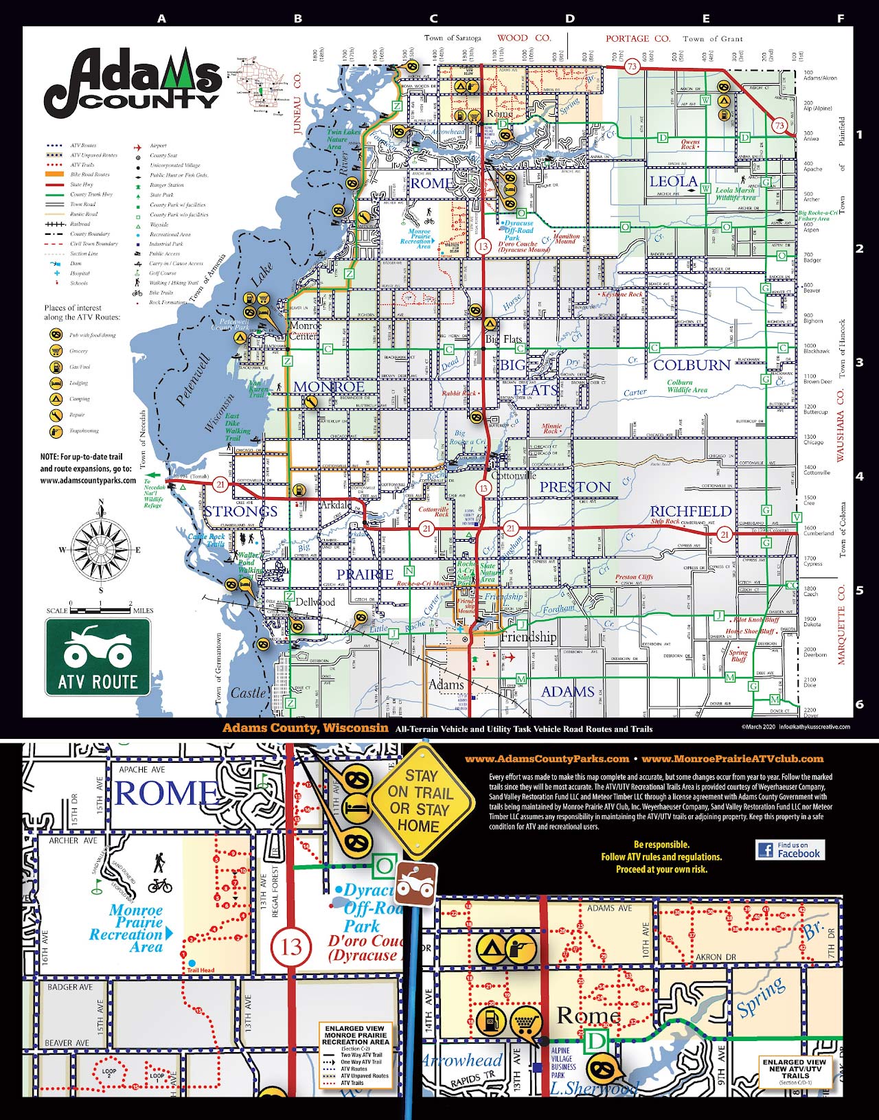 Map of the Adams County ATV UTV trails