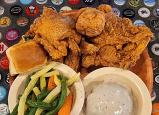 Broasted chicken dinner from the daily specials menu at Pineland Grille in Arkdale WI