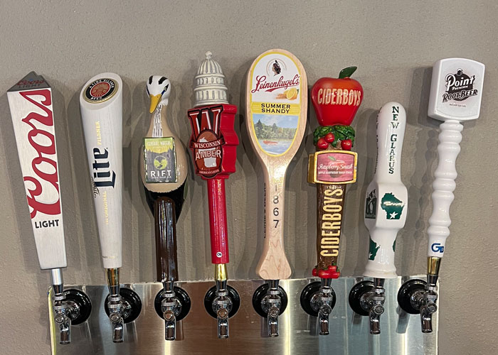 Selection of tap beers from Pineland Bar and Grille